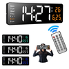 AGSIVO 16 Inch Digital Wall Clock Large LED Display with Remote Control / Automatic Brightness / Indoor Temperature / Da