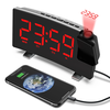 AGSIVO 8 Inch Projection Alarm Clock with 180° Rotatable Projector / FM Radio / Snooze / 3-Level Brightness Dimmer / Cur