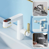 AGSIVO Brass Temperature Digital Display Bathroom Sink Faucet with Pull Out Sprayer / Liftable Rotating Spout / 3 Water