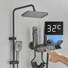 Agsivo High Pressure Shower Copper Body Kit Piano Keys Thermostat LED Digital4 Modes Faucet Household Copper Booster S