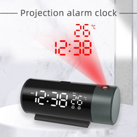 AGSIVO LED Digital Projection Alarm Clock with Projection on Ceiling Wall / Snooze / Temperature Display / External USB