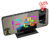 AGSIVO LED RGB Digital Projection Alarm Clock with 180° Rotatable Projector / 11 Colors / Mirror Surface / Snooze / 6-Le