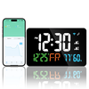AGSIVO LED Wifi Digital Alarm Clock With Calendar Intelligent Update with Remote Control / Indoor Temperature Display /