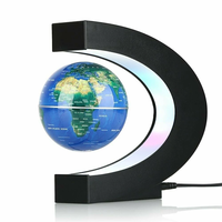 AGSIVO Magnetic Floating Levitating Globe World Map with LED light Educational Gifts for Kids Students Birthday Gifts Ga
