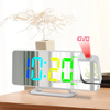 AGSIVO RGB Projection Digital Alarm Clock with Snooze / Mirror Surface / Adjustable Brightness For Bedroom Living Room C