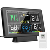 AGSIVO Weather Station Alarm Clock Wireless Indoor Outdoor Thermometer with Atomic Clock / Forecast Station / Air Pressu