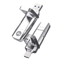 AIGO U393 Type-C & USB3.2 Flash Drive 128GB 256GB High Speed Solid State Mental Flash Drive USB3.2 Gen2 520MB/S for PC S