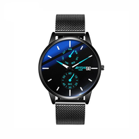 AIYISHI Men Simple Luxury Fashion Quartz Watch Luminous Waterproof Watch Stainless Steel Mesh Strap Sport Watch Fashion