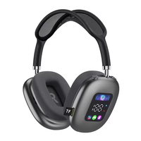 AKZ MAX600 Wireless Headset Bluetooth Headphones HiFi Bass Driver 3D Stereo Low Latancy Digital Display Screen Headset
