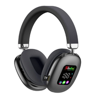 AKZ616BT Bluetooth Headphones RGB Digital Display Screen Headset 40mm Speaker HiFi Bass Driver 30H Long Battery Life Adj