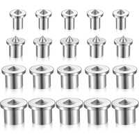 Alloy Steel Dowel and Tenon Center Transfer Plugs 20 Pieces 1/4 Inch Silver Durable Easy to Use for Precise Woodworking