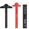 Aluminum Alloy Woodworking Carpentry Edge Ruler with Adjustable Protractor Angle Finder T-square Marking Scriber Gauge f