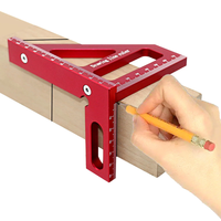 Aluminum Alloy Woodworking Square Protractor Miter Triangle Ruler Right Angle Ruler Drawing Line Ruler Measuring Tool fo