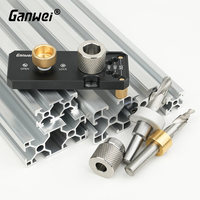 Aluminum Profile Drilling Jig 20/30/40 Series Profile Positioning Punching Locator Set with M6 and M8 Step Drill Bits