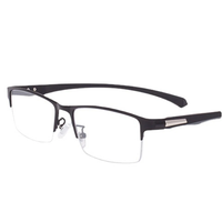 Anti-blue Light Ultra-light Mens Business Half Rimless Reading Glasses Metal Rectangular Presbyopia Glasses Classic Read