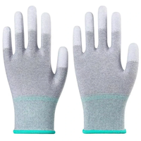 Anti Static Labor Gloves PU Coated Palm Nylon Fiber Breathable Non Slip Gloves High Elasticity Work Gloves for Assembly