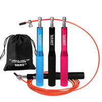 AOLIKES 3 in 1 Speed Jump Rope Steel Cable Professional Gym Skipping Rope with Carry Bag