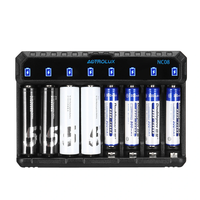 Astrolux® NC08 8 Slot Intelligent Type-C 2A Charger For 1.2V Ni-MH/Ni-Cd AA AAA 1.5V Li-ion 14500 10440 Rechargeable Bat