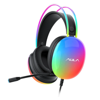 AULA S505 Gaming Headset USB Wired Headband Earphone RGB Light 50mm Large Drivers 3D Stereo Surround Sound Headphones wi