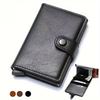 Automatic Elastic Credit Card Holder Mens Wallet Double Layer Aluminum Alloy Credit Card Holder Fashion Simple Metal Cre