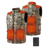 Auxo Heated Outdoors Vest for Men with 10000mAh Power Bank Included,  7 Heating Zones,  Lightweight Camo Electric Heated V