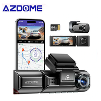 AZDOME M550 Pro Car Dash Cam 3 Channel 4K 5.8Ghz WiFi Front Cabin 1080P Rear DVR Cam GPS Night Vision Free 64G TF Card