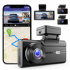 AZDOME M580 5K Car Dash Cam 3 Lens Night Vision Free 64G Card Built In 4 Inch Screen G-Sensor Parking 2.4/5G WIFI GPS Em