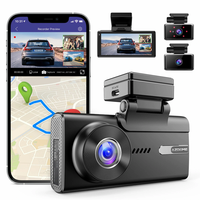 AZDOME M580 5K Car Dash Cam 3 Lens Night Vision Free 64G Card Built In 4 Inch Screen G-Sensor Parking 2.4/5G WIFI GPS Em