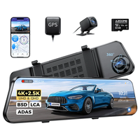 Azdome PG17Max Dual-Recording Dash Cam 4K UHD and 2.5K QHD Backup Camera 11.8Inch IPS Touchscreen Built-in GPS WiFi App