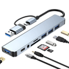 Bakeey 8-in-2 USB-C Docking Station USB Adapter with USB3.0*2 USB2.0*2 USB-C SD/TF Card Reader Slot 3.5mm Audio Multipor
