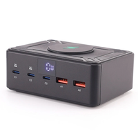 Bakeey 818D 190W 5-Port USB PD Charger 2USB-A+3USB-C PD QC3.0 Fast Charging Desktop Charging Station with 15W Wireless C