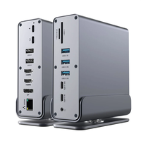 Bakeey HD-175 16-in-1 Type-C Vertical Hub Docking Station with USB 3.1/3.0/2.0 4K HD/DP 100W PD SD/TF RJ45 Ethernet for