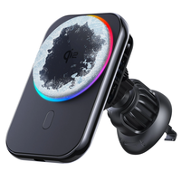 Bakeey Qi2 Magnetic Wireless Car Charger LED Light Holder Mount Magnet Fast Charging Station for iPhone16 15 14 13 12 Pr