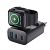 Bakeey WV33 43W 3-Port USB PD Charger with Smart Watch Wireless Charger Support QC PD Fast Charging Wall Charger Adapter