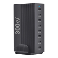 Bakeey YMX-8PD 300W 8-Port USB PD Charger 8USB-C PD Fast Charging Desktop Charging Station EU Plug US Plug for iPhone 16