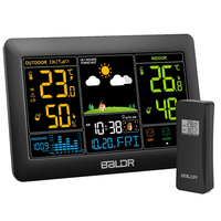 BALDR 5.9 Inch Color Screen Backlit Weather Forecast Clock Backlight Large Screen Weather Station Electronic Thermometer