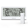 BALDR 8.5" LCD Screen Weather Station RCC Alarm Clock Digital Temperature Humidity Meter Weather Forecast Calendar Moon