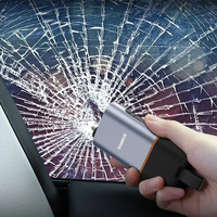 Baseus 3 in 1 Car Safety Hammer U-shaped Emergency Auto Escape Seat Belt Cutter Window Class Break with SOS LED Lamp