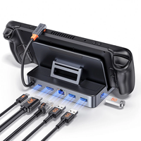 Baseus 6-in-1 Type-C Hub Steam Deck Docking Station with USB3.0*3 / PD100W Type-C / 1000M RJ45 / 4K@60Hz HD Multi-ports