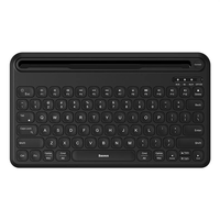 Baseus BS-K02 78 Keys Tri-mode Super Thin Wireless Keyboard with Card Slot for Tablet Mobile Phone 600H Hours Life Auto-