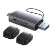 Baseus BS-OH069 2-in-1 Card Reader USB-C&USB3.0 to SD/TF Card Reader 104MB/s 2TB Smart Cardreader Plug and Play for Lapt