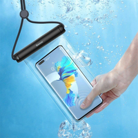 Baseus IPX8 Certificated Waterproof Phone Pouch Bag Explosion-proof Anti-fog Airbag Case with Lanyard For Phones Under 7