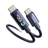 Baseus Lingxi Series PD100W Type-C to Type-C Automatic Power-Off Cable PD3.0 QC4.0 AFC PPS FCP SCP Fast Charging Data Tr