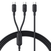 Baseus Q Rebound Series 100W Type-C to Type-C+Type-C Cable Fast Charging Data Transmission Tinned Copper Core Line 1.5M