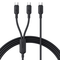 Baseus Q Rebound Series 100W Type-C to Type-C+Type-C Cable Fast Charging Data Transmission Tinned Copper Core Line 1.5M