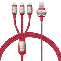 Baseus Snake Zodiac Series 3.5A USB-A to USB-C+USB-C+iP Cable Fast Charging Data Transmission Thickened Copper Core Line