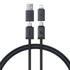 Baseus Versatile 60W USB-A+USB-C to USB-C+iP Cable PD Fast Charging Data Transmission Copper Core Line 1M/2M Long fori