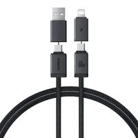 Baseus Versatile 60W USB-A+USB-C to USB-C+iP Cable PD Fast Charging Data Transmission Copper Core Line 1M/2M Long fori