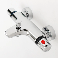Bathroom Brass Chrome Thermostatic Shower Faucet Mixer Value Dual Handle Bathtub Shower Faucet Cold /Hot Wall Mounted