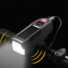 BENGGUO Solar Rechargeable Bike Headlight LED Super Brightness 1800mAh Battery Waterproof 4 Light Modes Warning Flashlig